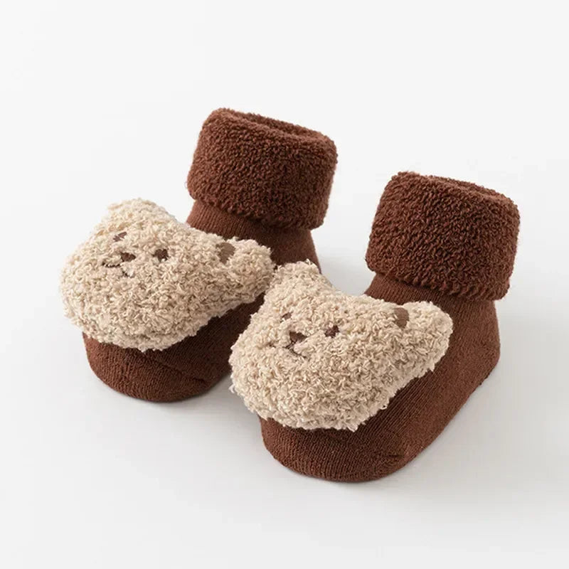 Toasty Toes Teddy Socks - Soft Cotton Anti Slip baby Socks