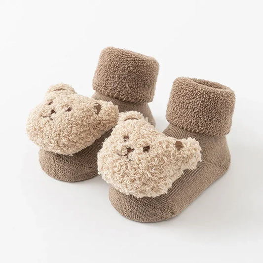 Toasty Toes Teddy Socks - Soft Cotton Anti Slip baby Socks