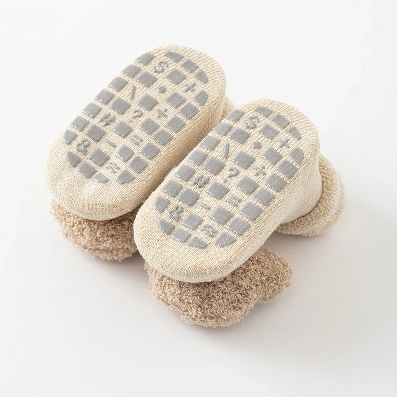 Toasty Toes Teddy Socks - Soft Cotton Anti Slip baby Socks