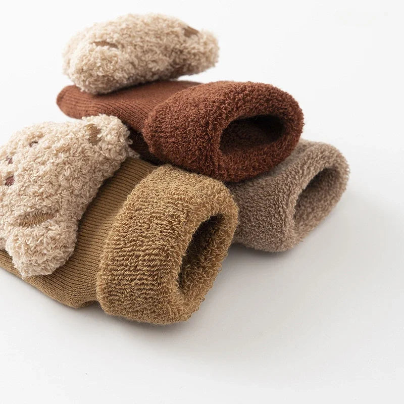 Toasty Toes Teddy Socks - Soft Cotton Anti Slip baby Socks